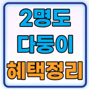 2명도다둥이혜택정리