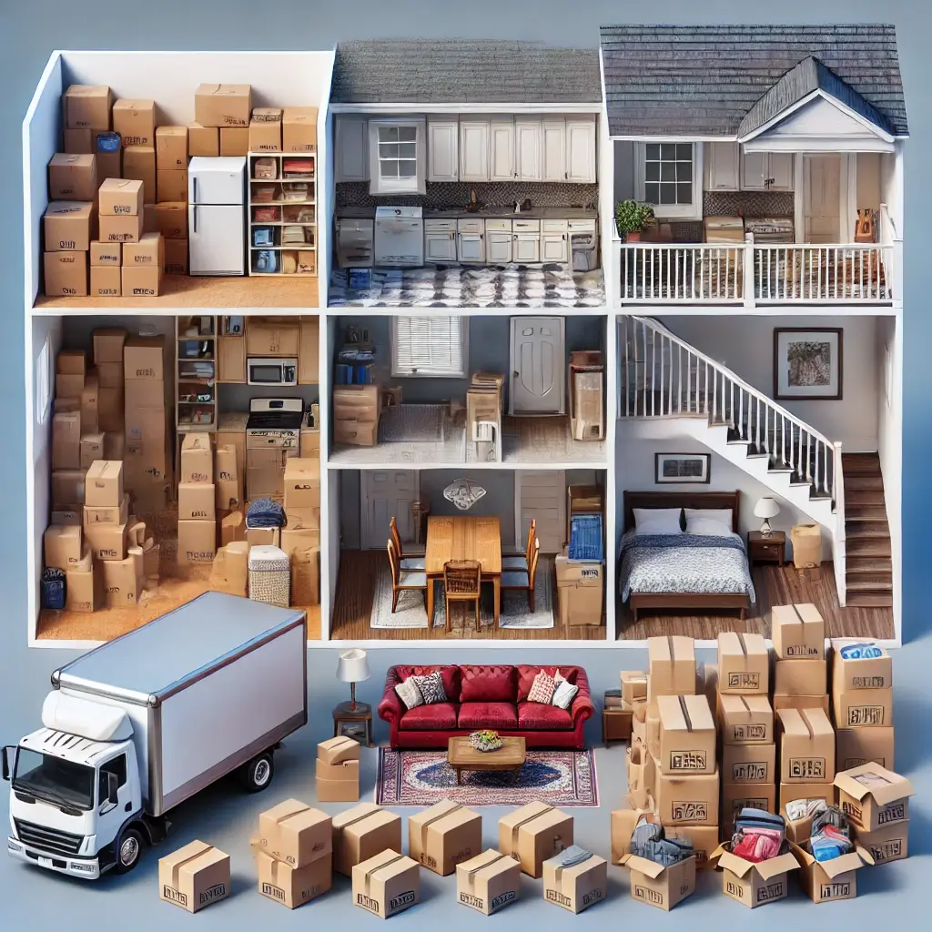 집 크기와 이삿짐의 양