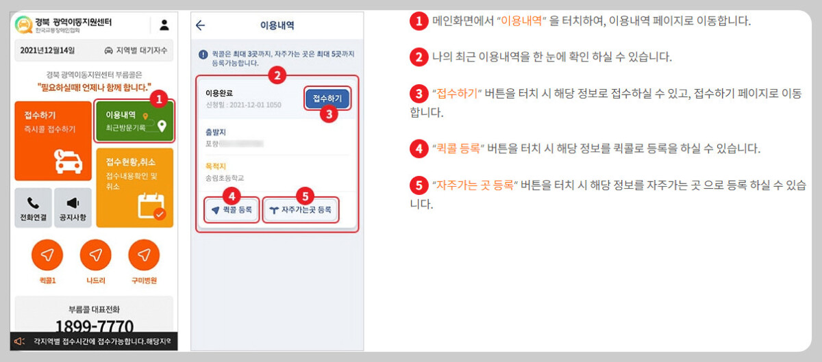 경북장애인콜택시이용내역